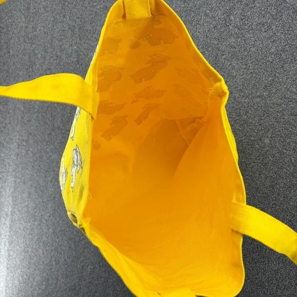 Beekman 1802 Yellow Goat Print Canvas Tote Bag Shoulder Shopper Medium Ltd Ed - Picture 6 of 7